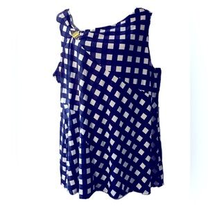 NWT Belldini 1X Plus Size Gingham-Print Tunic